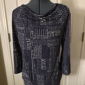 Liz Claiborne, Petite Size M, Navy/White, Knit Top